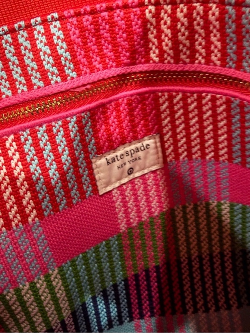 kate spade Pink and Red Colorblock Tote - Picture 3 of 4